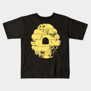 Distressed Yellow Bee Hive Kids T-Shirt